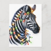 Carte Postale Adorable Joyeux Noël Zebra (Devant)
