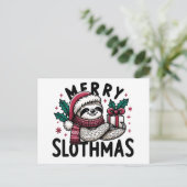 Carte Postale Adorable Joyeux Slothmas (Debout devant)