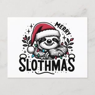 Carte Postale Adorable Joyeux Slothmas