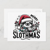 Carte Postale Adorable Joyeux Slothmas (Devant / Derrière)