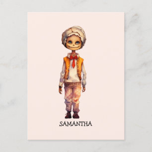 Carte Postale Adorable Kid Zombie - Jolie Halloween