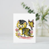 Carte postale adorable Kitten et Butterfly (Debout devant)