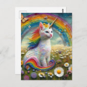 Carte Postale Adorable Kitten Unicorn (Devant / Derrière)