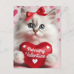 Carte Postale Adorable Kitten Valentine