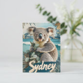 Carte Postale Adorable Koala avec Sydney Harbour Bridge (Debout devant)