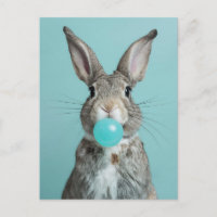 Adorable Lapin Cheval Bleu Bubble Gum