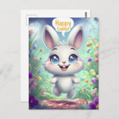 Carte postale adorable Lapin de Pâques (Devant / Derrière)