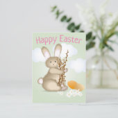 Carte Postale Adorable Lapin Joyeux Pâques (Debout devant)