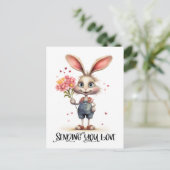 Carte Postale Adorable Lapin Vous Envoi Amour (Debout devant)
