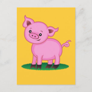 Carte postale adorable Little Pig