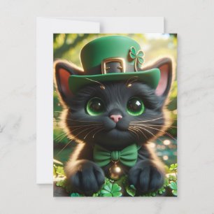 Carte Postale Adorable Lucky mignonne Noir St. Patrick's Day Kit
