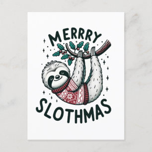 Carte Postale Adorable Merrry Slothmas