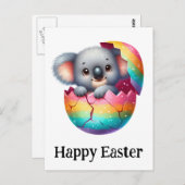 Carte Postale Adorable Mignon Bébé Koala de Pâques Drôle (Devant / Derrière)