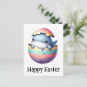 Carte Postale Adorable Mignonne Bébé de Pâques Baleine (Debout devant)