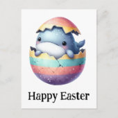 Carte Postale Adorable Mignonne Bébé de Pâques Baleine (Devant)
