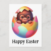 Carte Postale Adorable Mignonne Bébé de Pâques Primate (Devant)