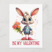Carte Postale Adorable Mignonne Valentine Rabbit (Devant)