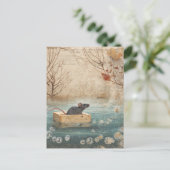 Carte Postale Adorable Mouse Floating on a Soap Down River (Debout devant)
