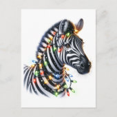 Carte Postale Adorable Noël Zebra (Devant)
