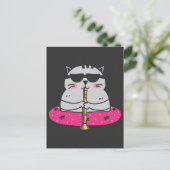 Carte Postale Adorable Oboe Player Chat Oboist instrument de mus (Debout devant)