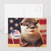 Carte Postale Adorable Otter Vote Patriotique (Devant / Derrière)