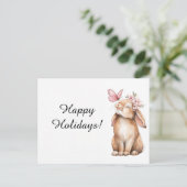 Carte Postale Adorable Pâques un lapin mignon (Debout devant)