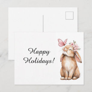 Carte Postale Adorable Pâques un lapin mignon