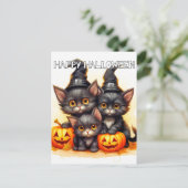 Carte Postale Adorable Petit Chatons Halloween (Debout devant)