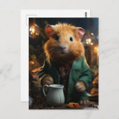 Carte Postale adorable Petit Cochon De Guinée (Devant / Derrière)