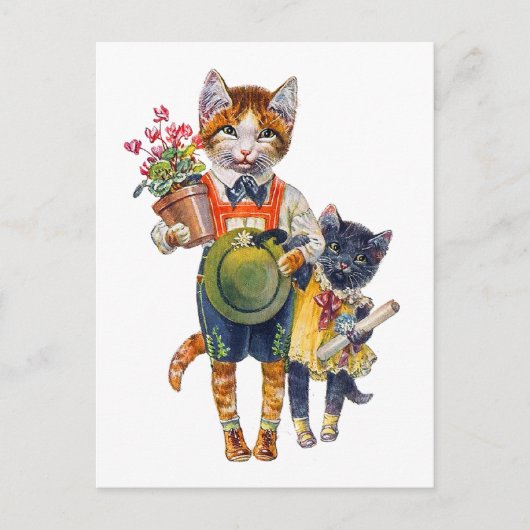 Carte Postale Adorable Petits Chats Portant Des Cadeaux (Devant)