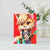 Carte Postale Adorable Punk Rock Fox (Debout devant)