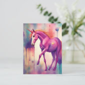 Carte Postale Adorable Purple Unicorn Fantasy (Debout devant)