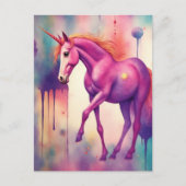 Carte Postale Adorable Purple Unicorn Fantasy (Devant)