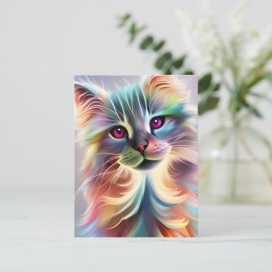 Carte Postale Adorable Rainbow Kitty (Debout devant)
