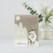 Carte Postale Adorable Reindeer Rustic Holiday Certificat cadeau (Debout devant)