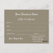 Carte Postale Adorable Reindeer Rustic Holiday Certificat cadeau (Dos)
