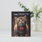 Carte Postale Adorable Saint Valentin Kitten (Debout devant)