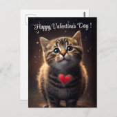 Carte Postale Adorable Saint Valentin Kitten (Devant / Derrière)