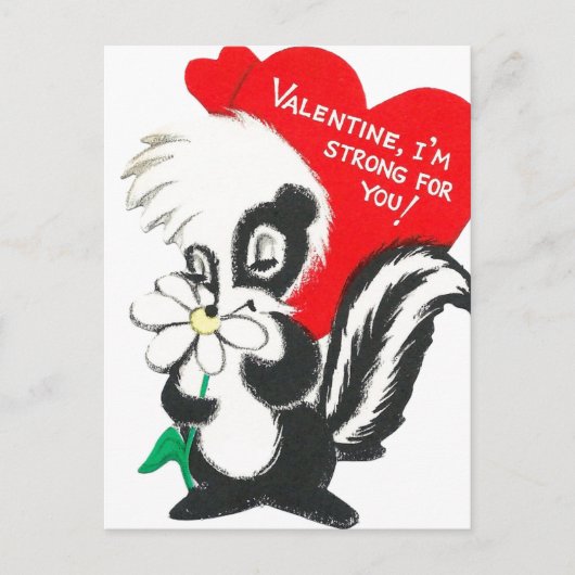 Carte Postale Adorable Skunk Valentine (Devant)
