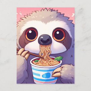 Carte Postale Adorable sorcellerie manger Ramen