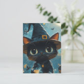 Carte Postale Adorable sorcière de chat (Debout devant)