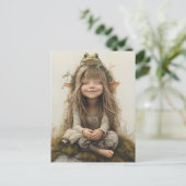 Carte Postale Adorable souriant Happy Fairy Frog (Debout devant)