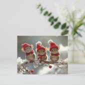Carte Postale adorable souris de Noël (Debout devant)