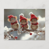 Carte Postale adorable souris de Noël (Devant)