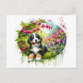 Carte Postale Adorable Spring Bernese Mountain Dog (Devant)