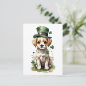 Carte Postale Adorable St. Patrick's Day Chiot (Debout devant)