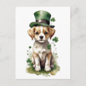Carte Postale Adorable St. Patrick's Day Chiot (Devant)