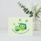Carte Postale Adorable St. Patrick's Day Owl Tees (Debout devant)