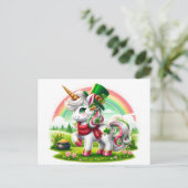 Carte Postale Adorable St. Patricks Day Unicorn (Debout devant)