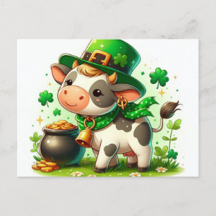 Carte Postale Adorable St. Patricks Day Vache